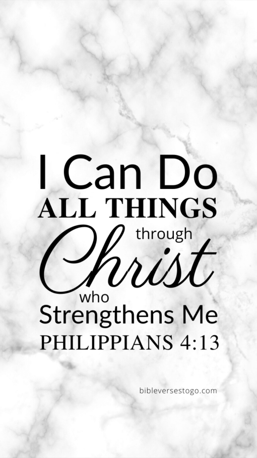 Christian Wallpaper – White Marble Philippians 4:13