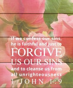 Christian Wallpaper - Wood Roses 1 John 1:9